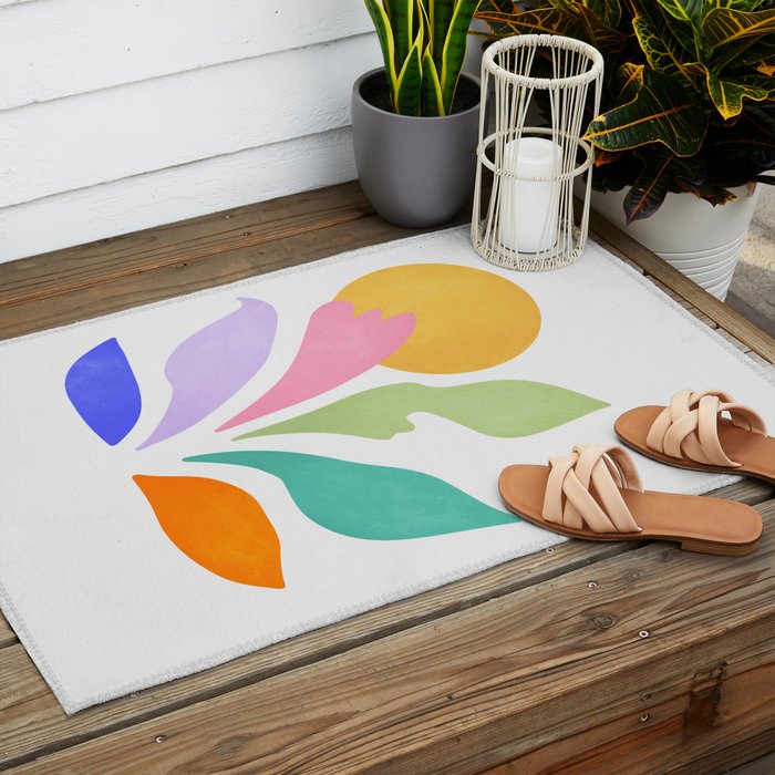 Sun & Leaves: Matisse Pastel Series 04 Outdoor Rug Gallery Image 2
