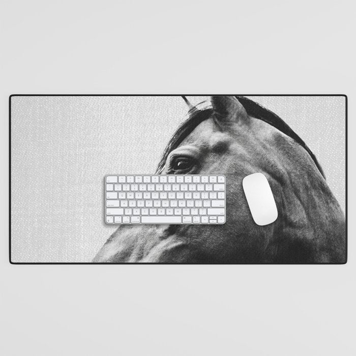Horses - Black & White 2 Desk Mat Gallery Image 1