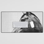 Horses - Black & White 2 Desk Mat Gallery Image 1
