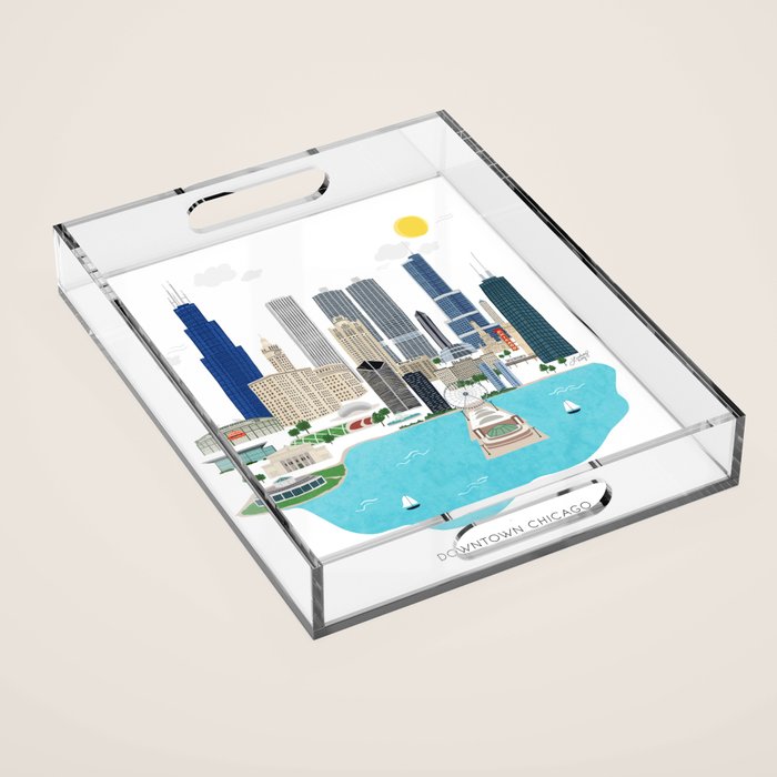 Chicago Illustration Acrylic Tray Gallery Image 1
