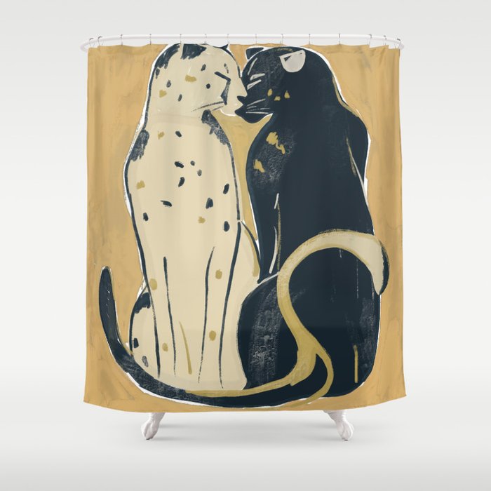 Two Cheetahs 2 Shower Curtain Gallery Image 1