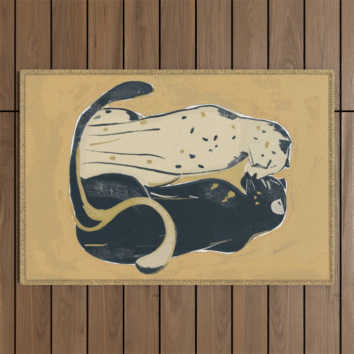 Two Cheetahs 2 Outdoor Rug Gallery Image 1