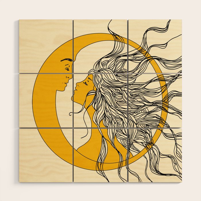 Sun and Moon Wood Wall Art Gallery Image 1