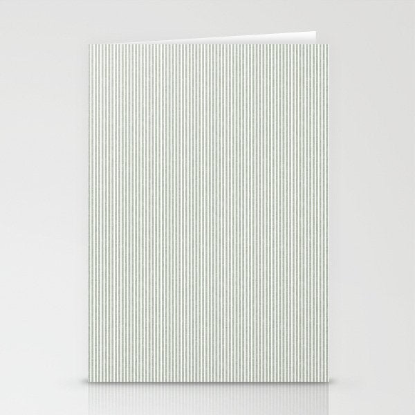 linen textured stripes - sage Stationery Card Gallery Image 2