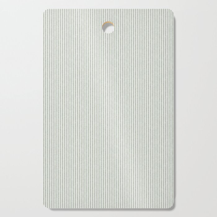 linen textured stripes - sage Cutting Board Gallery Image 1