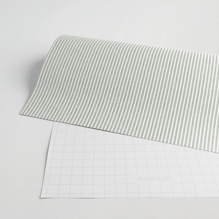 linen textured stripes - sage Wrapping Paper Gallery Image 2