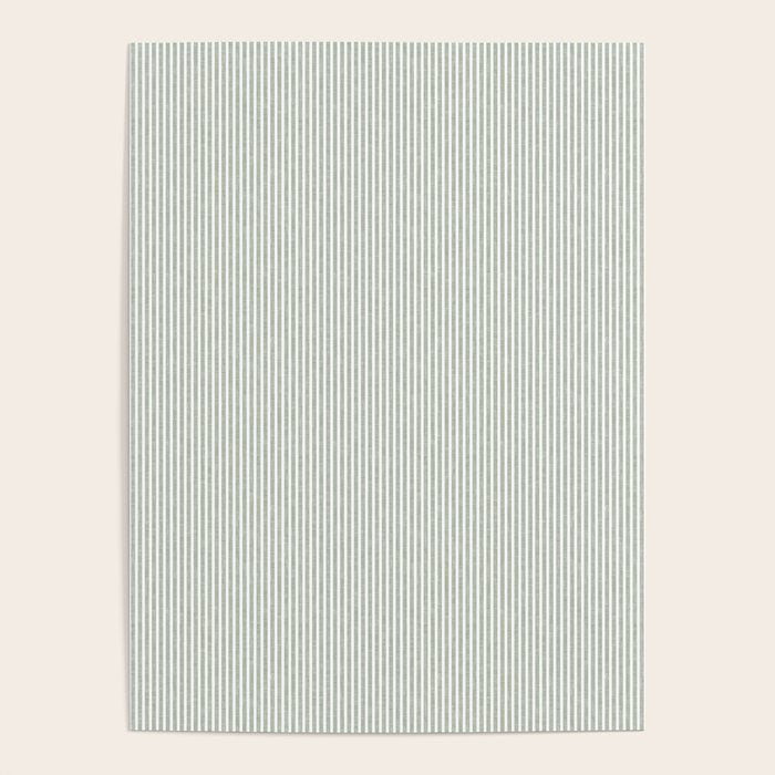 linen textured stripes - sage Poster Gallery Image 4