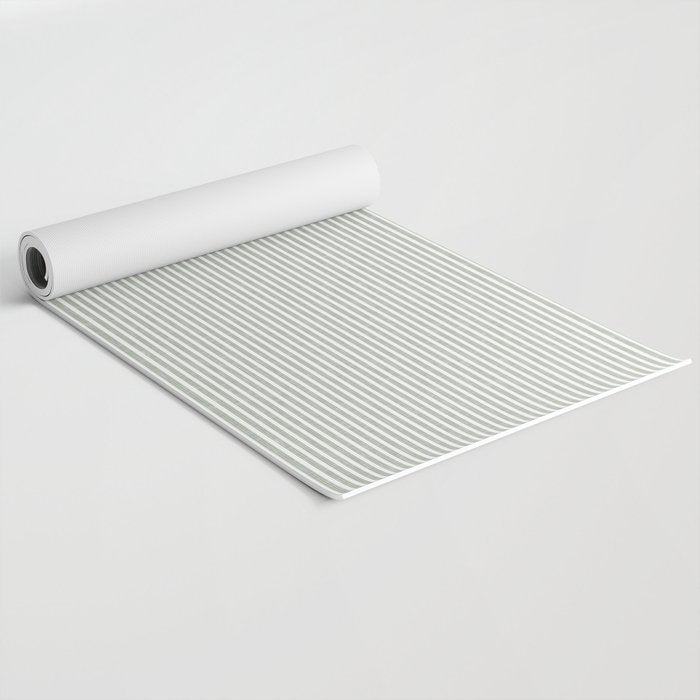 linen textured stripes - sage Yoga Mat Gallery Image 2