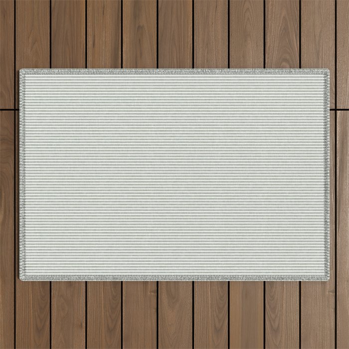 linen textured stripes - sage Outdoor Rug Gallery Image 1