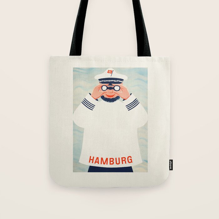Hamburg Germany Vintage Travel Poster, 1958 Tote Bag Gallery Image 1
