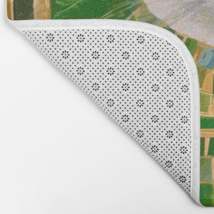 Klimt White Cat with Green Eyes Bath Mat Gallery Image 2