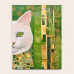 Klimt White Cat with Green Eyes Notebook Gallery Image 4