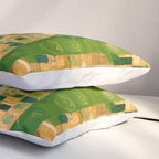 Klimt White Cat with Green Eyes Pillow Sham Gallery Image 3