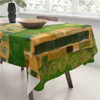 Klimt White Cat with Green Eyes Tablecloth Gallery Image 3