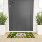 Klimt White Cat with Green Eyes Welcome Mat Gallery Image 3