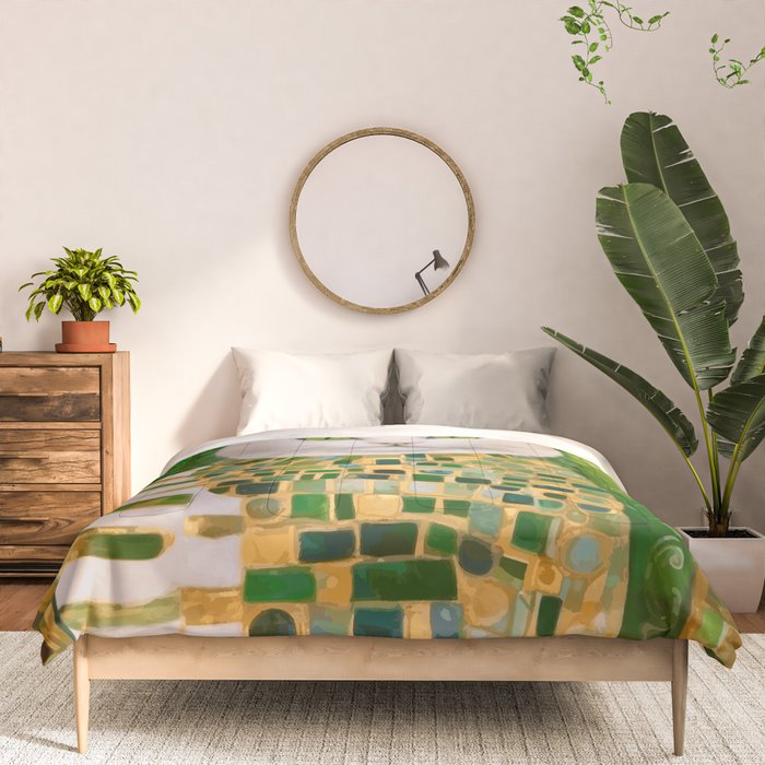 Klimt White Cat with Green Eyes Comforter Gallery Image 3