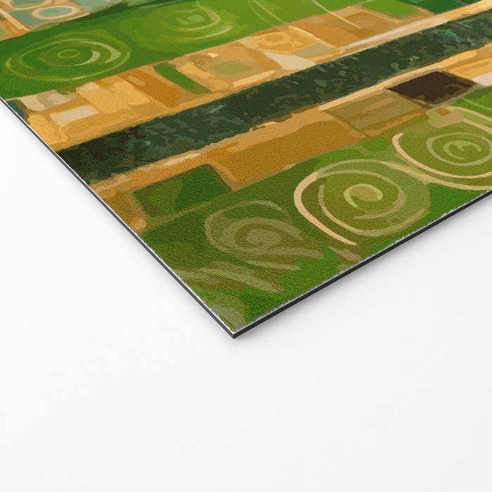 Klimt White Cat with Green Eyes Welcome Mat Gallery Image 2