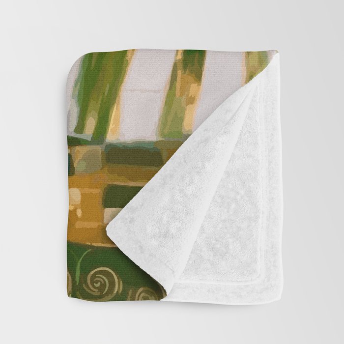 Klimt White Cat with Green Eyes Throw Blanket Gallery Image 3