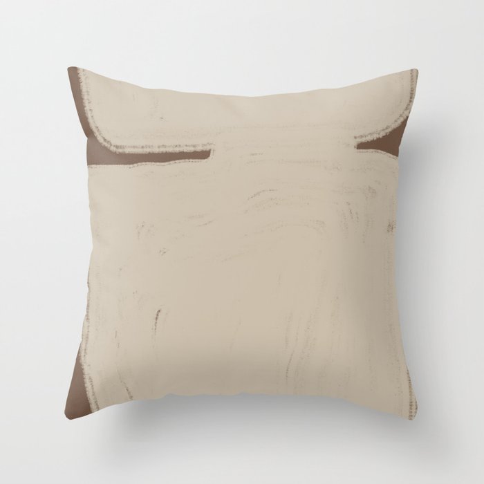 Beige Organic Modern Shape Throw Pillow Gallery Image 1