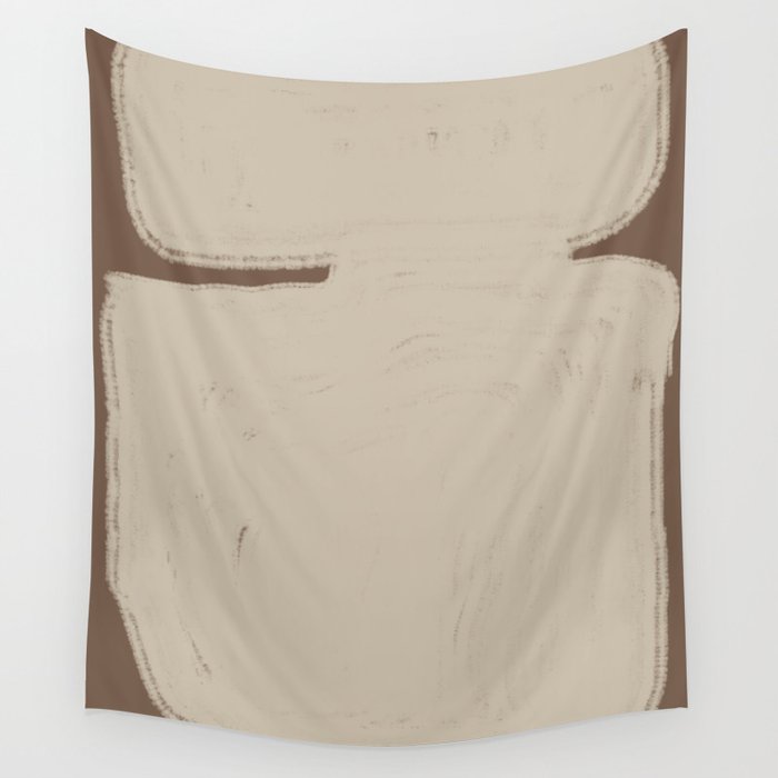 Beige Organic Modern Shape Wall Tapestry Gallery Image 1