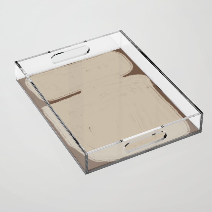 Beige Organic Modern Shape Acrylic Tray Gallery Image 1