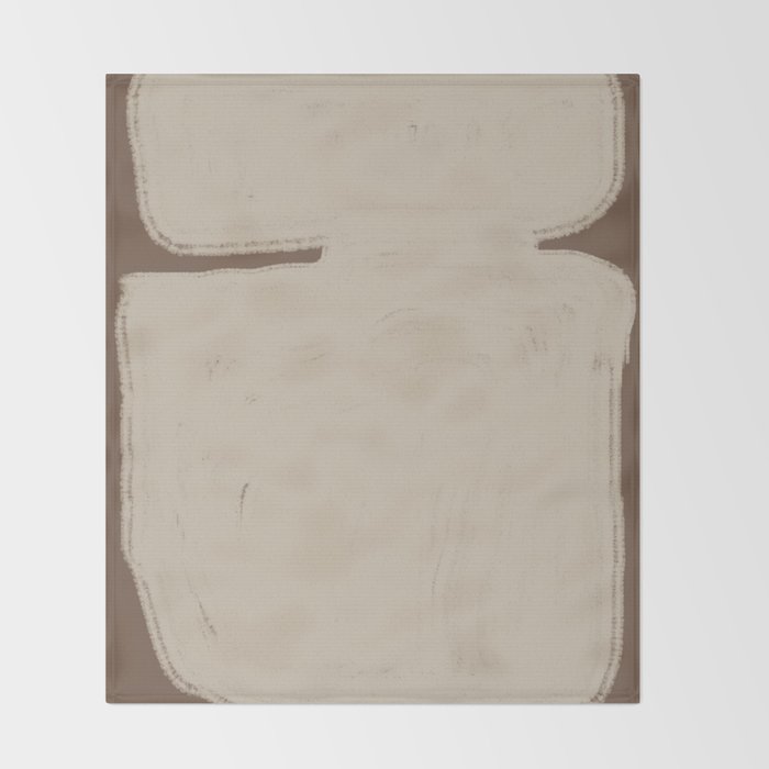 Beige Organic Modern Shape Throw Blanket Gallery Image 2