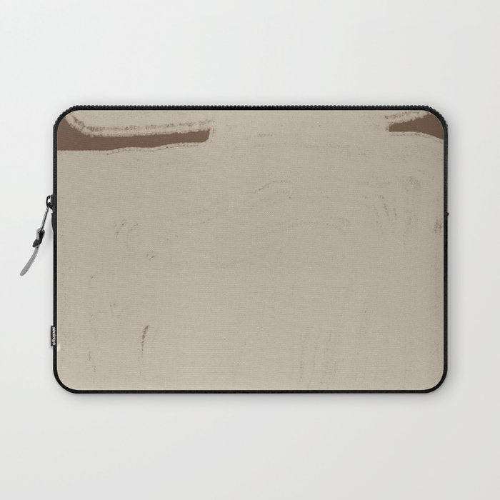 Beige Organic Modern Shape Laptop Sleeve Gallery Image 1