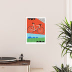 Sporty - bicycle art, schwinn paramount, biking, cycling art print, retro, memphis art print Poster Gallery Image 2