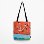 Sporty - bicycle art, schwinn paramount, biking, cycling art print, retro, memphis art print Tote Bag Gallery Image 2