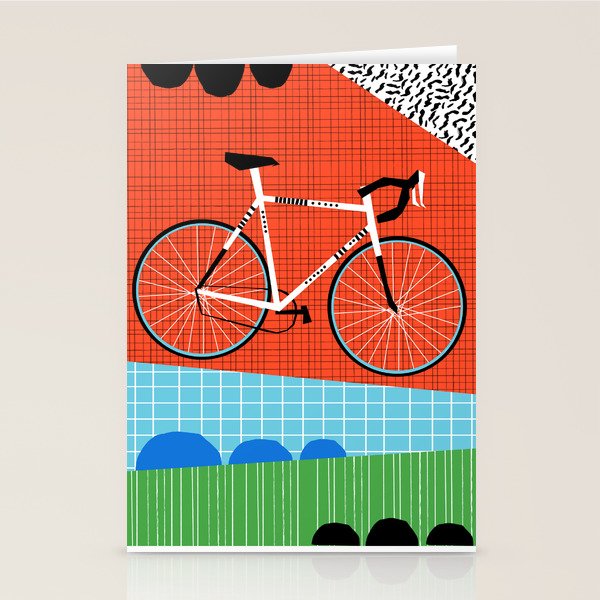 Sporty - bicycle art, schwinn paramount, biking, cycling art print, retro, memphis art print Stationery Card Gallery Image 2