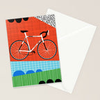 Sporty - bicycle art, schwinn paramount, biking, cycling art print, retro, memphis art print Stationery Card Gallery Image 2