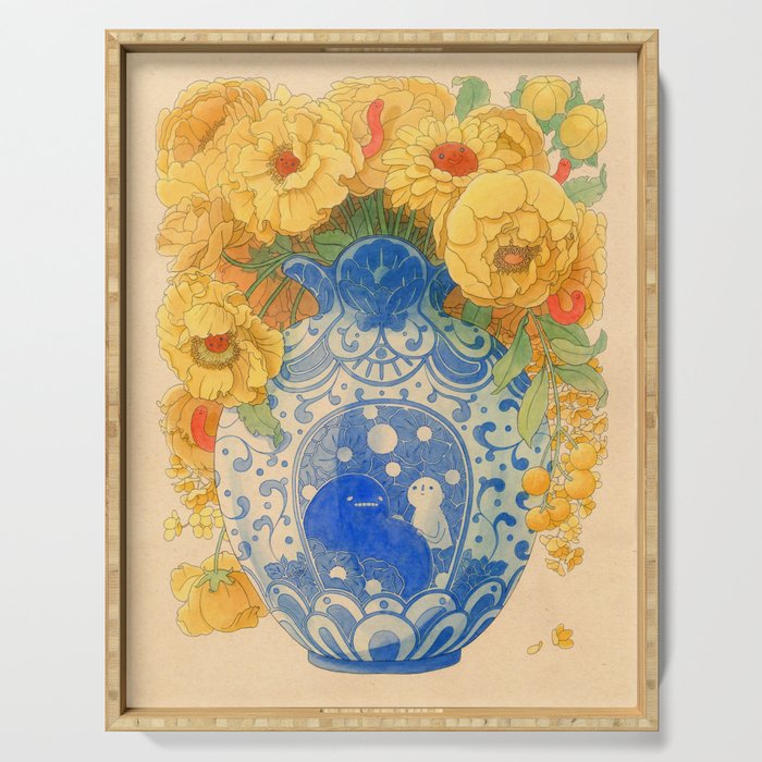 Bloom in Yellow Serving Tray Gallery Image 1