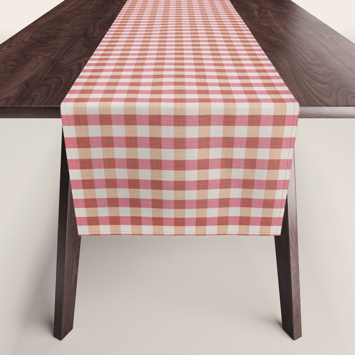 Cozy Gingham in Pink Table Runner Gallery Image 1