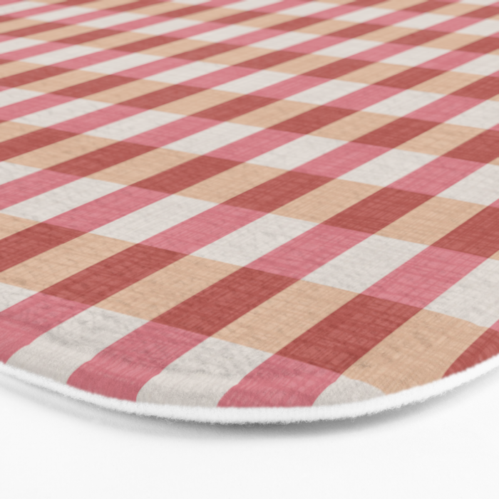Cozy Gingham in Pink Bath Mat Gallery Image 3