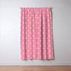 Midcentury Stars and Dots Classic Pink Pattern Window Curtain Gallery Image 3