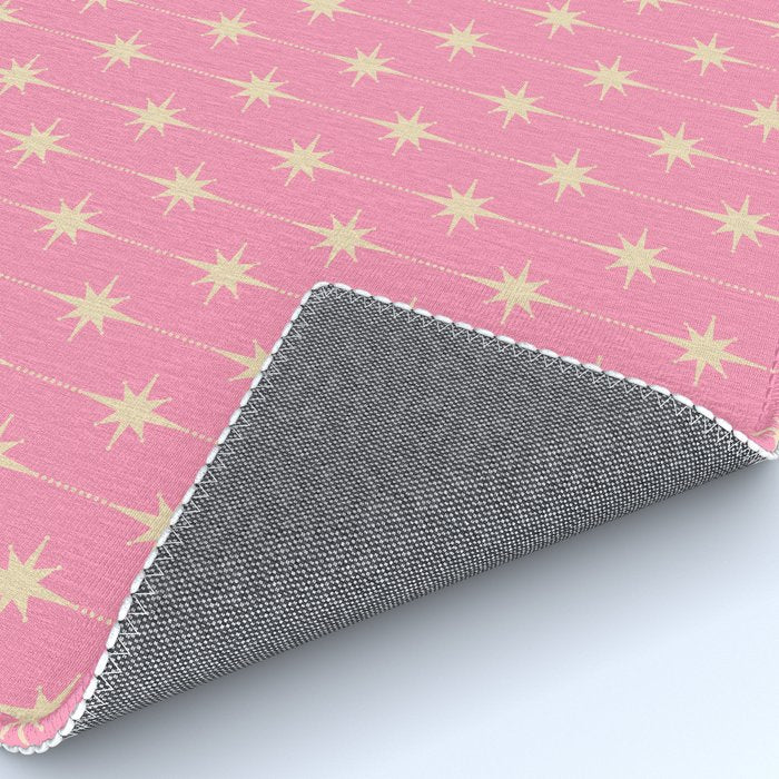 Midcentury Stars and Dots Classic Pink Pattern Rug Gallery Image 4