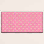 Midcentury Stars and Dots Classic Pink Pattern Desk Mat Gallery Image 3