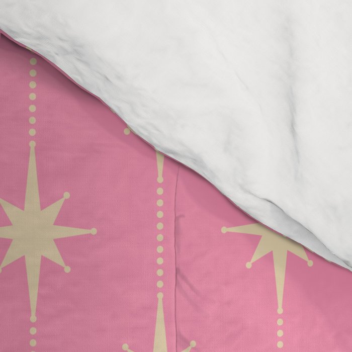 Midcentury Stars and Dots Classic Pink Pattern Comforter Gallery Image 4