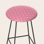 Midcentury Stars and Dots Classic Pink Pattern Stool Gallery Image 2