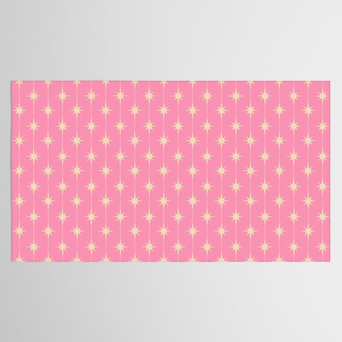 Midcentury Stars and Dots Classic Pink Pattern Tablecloth Gallery Image 2