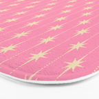 Midcentury Stars and Dots Classic Pink Pattern Bath Mat Gallery Image 3