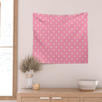 Midcentury Stars and Dots Classic Pink Pattern Wall Tapestry Gallery Image 2