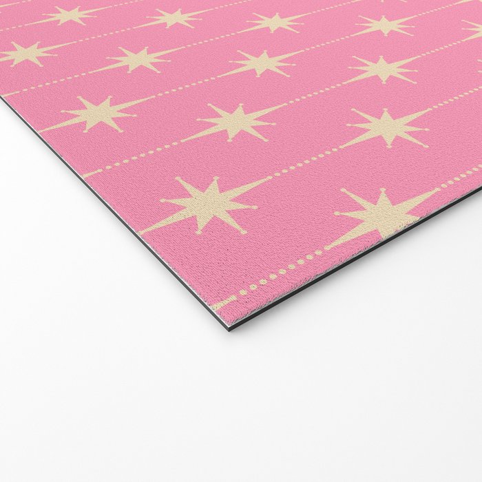 Midcentury Stars and Dots Classic Pink Pattern Welcome Mat Gallery Image 2