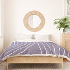 Minimal Line Curvature XXIII Lavender Purple Mid Century Modern Arch Abstract Duvet Cover Gallery Image 3