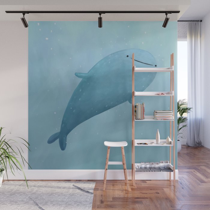 Cute Whale Shark Wall Mural Gallery Image 1