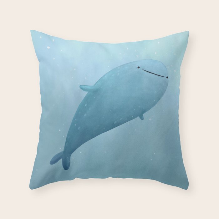 Cute Whale Shark Throw Pillow Gallery Image 6