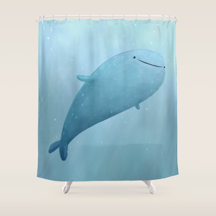 Cute Whale Shark Shower Curtain Gallery Image 1