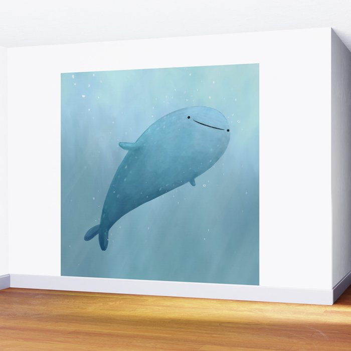 Cute Whale Shark Wall Mural Gallery Image 2