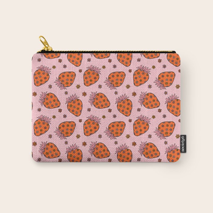 Flower Strawberry Print Carry All Pouch Gallery Image 1