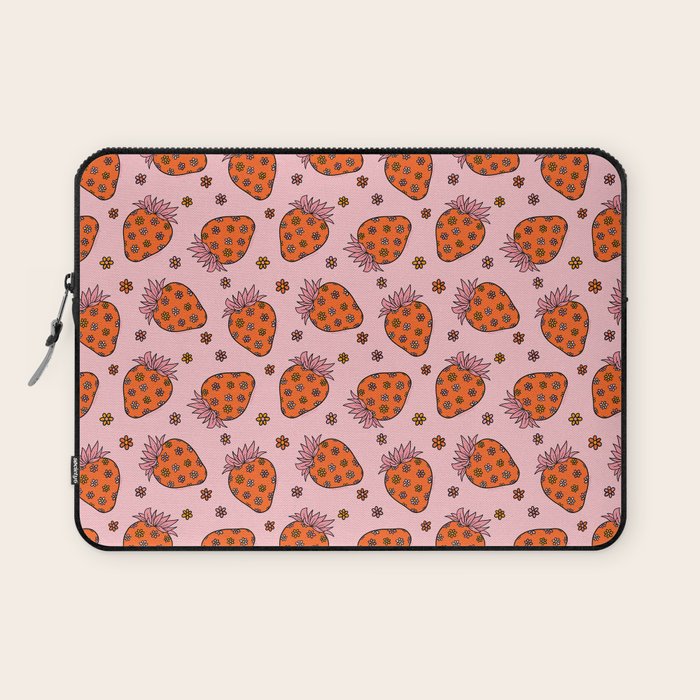 Flower Strawberry Print Laptop Sleeve Gallery Image 1